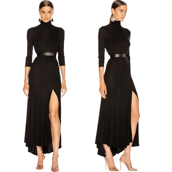 Ag Adriano Goldschmied Dresses & Skirts - AG Jeans Chels Black Maxi Dress Turtleneck Front Slit Stretch Small NWOT